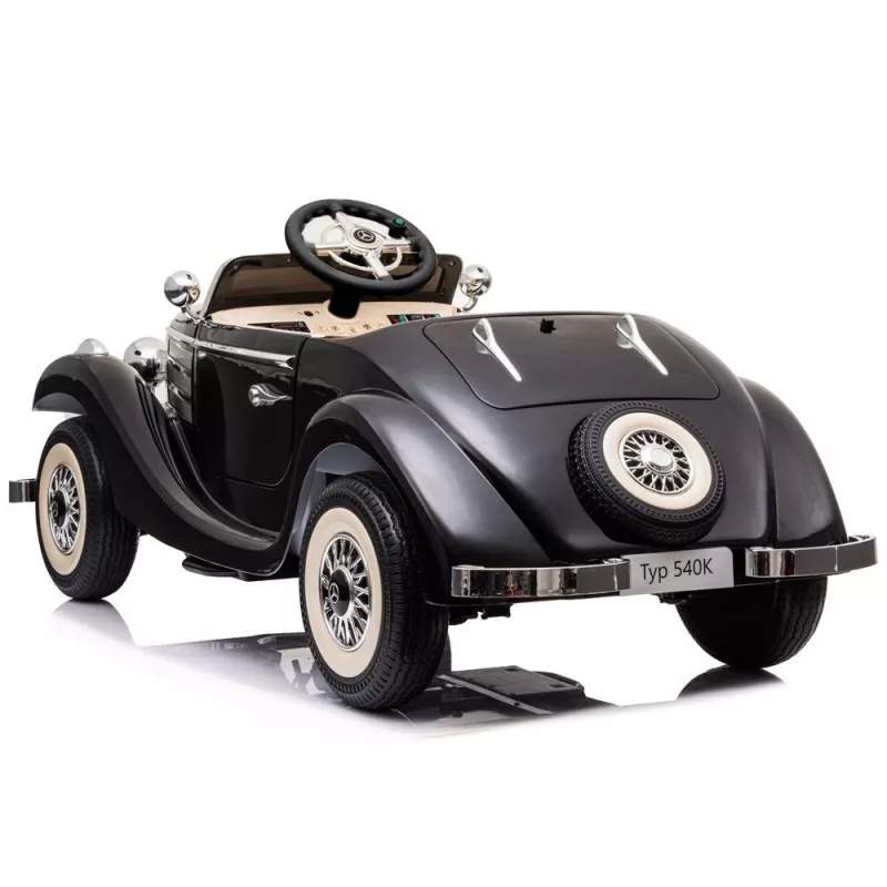 LEAN CARS Elektriline Sõiduauto Mercedes 540K Classic Premium LED Tuled MP3 Must