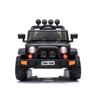 LEAN CARS Elektriline Sõiduauto Jeep BRD-7588 LED-tulede, MP3 ja kaugjuhtimisega, Must 4x4