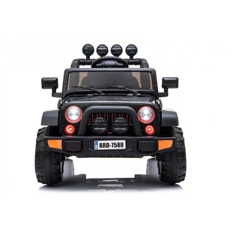 LEAN CARS Elektriline Sõiduauto Jeep BRD-7588 LED-tulede, MP3 ja kaugjuhtimisega, Must 4x4