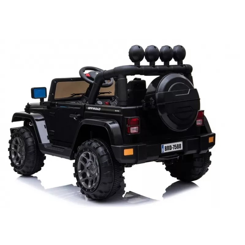 LEAN CARS Elektriline Sõiduauto Jeep BRD-7588 LED-tulede, MP3 ja kaugjuhtimisega, Must 4x4