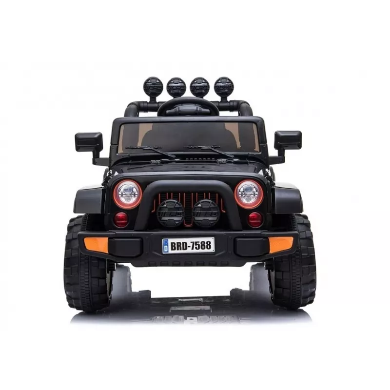 LEAN CARS Elektriline Sõiduauto Jeep BRD-7588 LED-tulede, MP3 ja kaugjuhtimisega, Must 4x4