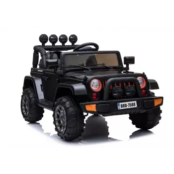 LEAN CARS Elektriline Sõiduauto Jeep BRD-7588 LED-tulede, MP3 ja kaugjuhtimisega, Must 4x4