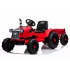 LEAN CARS Electric Ride-On Tractor CH9959 Red with Trailer, LED Lights, Remote Control, Radio