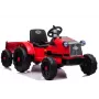 LEAN CARS Electric Ride-On Tractor CH9959 Red with Trailer, LED Lights, Remote Control, Radio
