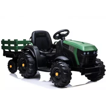 LEAN CARS Electric Ride On Tractor with Trailer BDM0925 Military Green