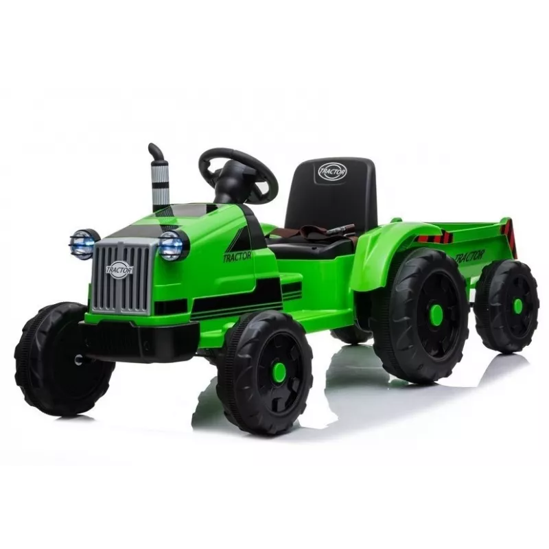 LEAN CARS Electric Ride-On Tractor with Trailer CH9959 Green