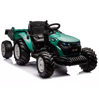 LEAN CARS HC-306 Battery Operated Tractor With Trailer Dark Green 24V
