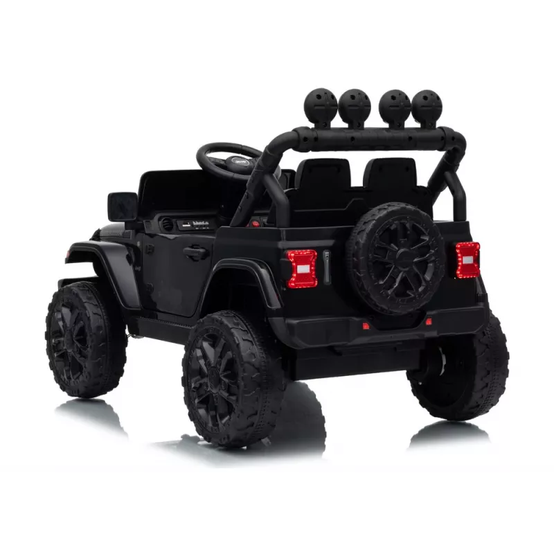 LEAN CARS Jeep Rubicon DK-JWR558 24V akutoitel lasteauto, must