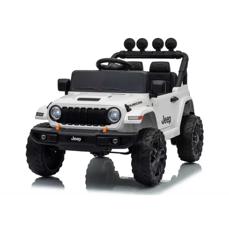 LEAN CARS Jeep Rubicon DK-JWR558 24V Valge patareitoitega sõiduk lastele