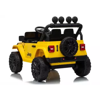 LEAN CARS Jeep Rubicon DK-JWR558 24V Kollane akuga sõiduk puldiga