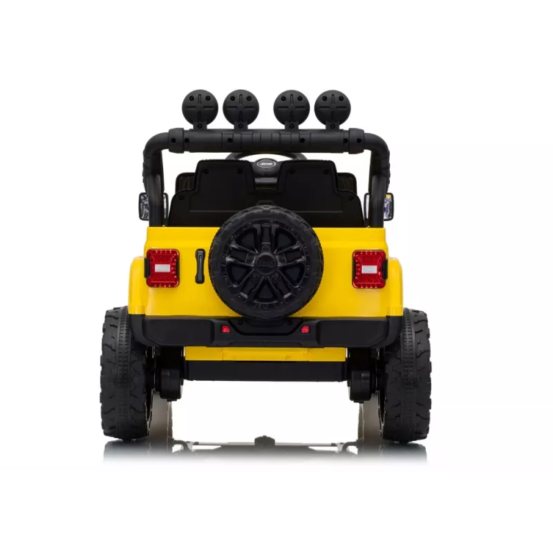 LEAN CARS Jeep Rubicon DK-JWR558 24V Kollane akuga sõiduk puldiga