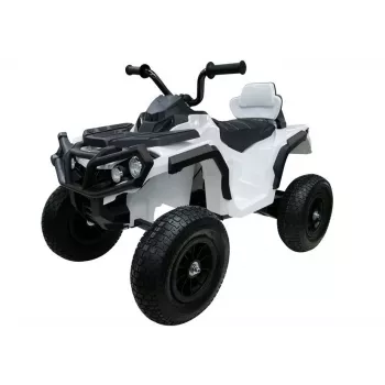 LEAN CARS Quad BDM0906 Electric Ride On Vehicle Pumped Wheels LED Lights MP3 White