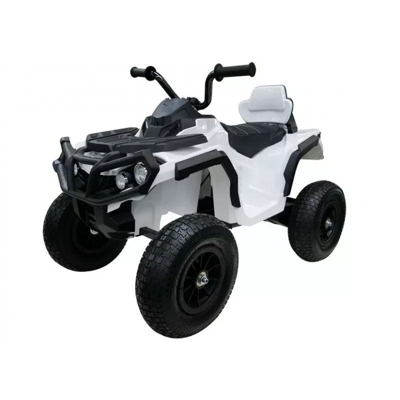 LEAN CARS Quad BDM0906 Electric Ride On Vehicle Pumped Wheels LED Lights MP3 White