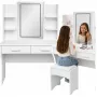 LEAN kosmeetikalaud LED-peegli, riiulite, sahtlitega, valge 140x80x40 cm