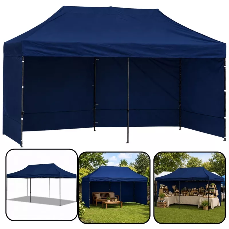 LEAN Express Garden Tent Catering Commercial Pavilion Navy Blue 3x6 M