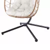 LEAN Hanging Rocking Chair Garden Cocoon Cushions Swing Brown Frame