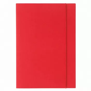 LEAN Red Laminated Cardboard Folder with Elastic Band A4+ 300 gsm
