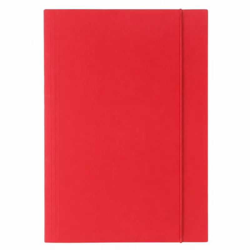 LEAN Red Laminated Cardboard Folder with Elastic Band A4+ 300 gsm