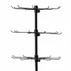 LEAN pöörlev väljapanekuriiul riidepuu 6-korruseline ratastel must 40x150cm