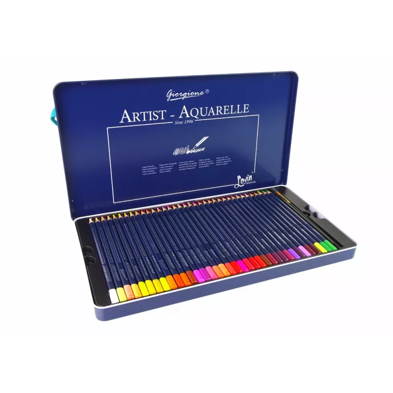 LEAN Set of 36 Watercolor Pencils Metal Container