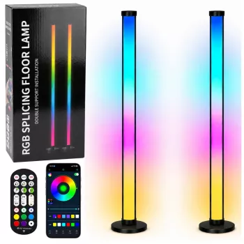 LEAN Smart põrandalambid värviliste RGB LED-tuledega, kaugjuhtimine ja rakendus, 125 cm, 2 tk