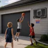 LEAN SPORT 30566 Basketball Hoop and Backboard - 90cm Polycarbonate Board, Wall Mounted, Black/Red