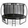 LEAN Sport Garden Trampoline with Inner Net Black and Green 427CM 14FT
