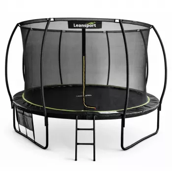 LEAN Sport Garden Trampoline with Inner Net Black and Green 427CM 14FT