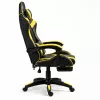 LEAN Swivel Office Gaming Chair with Footrest and Cushions, Black and Yellow