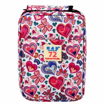 LEAN Three-Compartment Pencil Case with Coloring Book, Flowers, Sharpener, Eraser, Crayons - 72 Pieces
