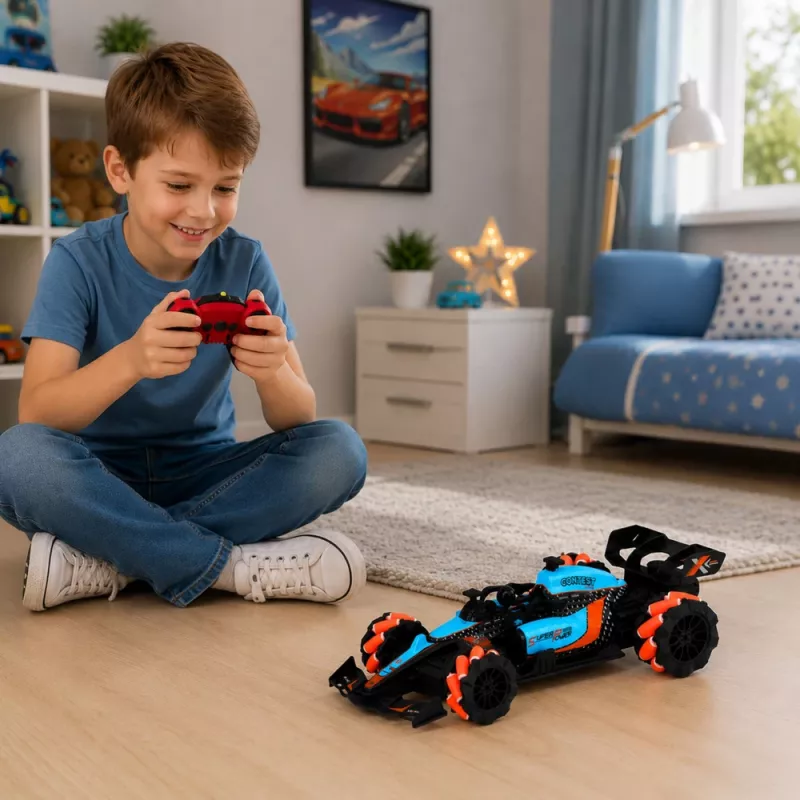 LEAN TOYS 1:14 4WD Kaugjuhitav trikiauto 360° pöörlemise ja LED-tuledega