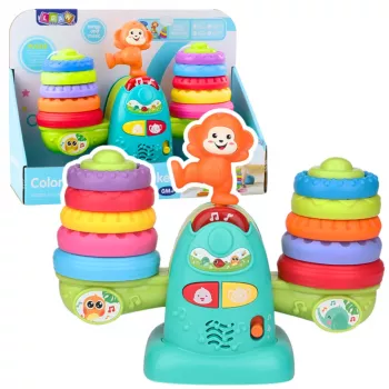 LEAN TOYS 23009 Interaktiivne hariv ahvikaal lastele - 20 klotsi, helid ja meloodiad