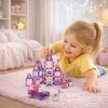 LEAN TOYS 25282 magnetilised ehitusklotsid vitraažakna komplekt roosade markeritega, 126 osa, loov kunstimänguasi