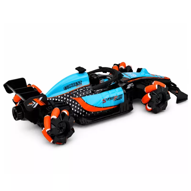 LEAN TOYS 29711 RC trikiauto 1:10 4WD 360° pöördega, LED-tulede ja suitsuefektiga (must/punane)