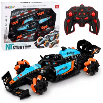LEAN TOYS 29711 RC trikiauto 1:10 4WD 360° pöördega, LED-tulede ja suitsuefektiga (must/punane)