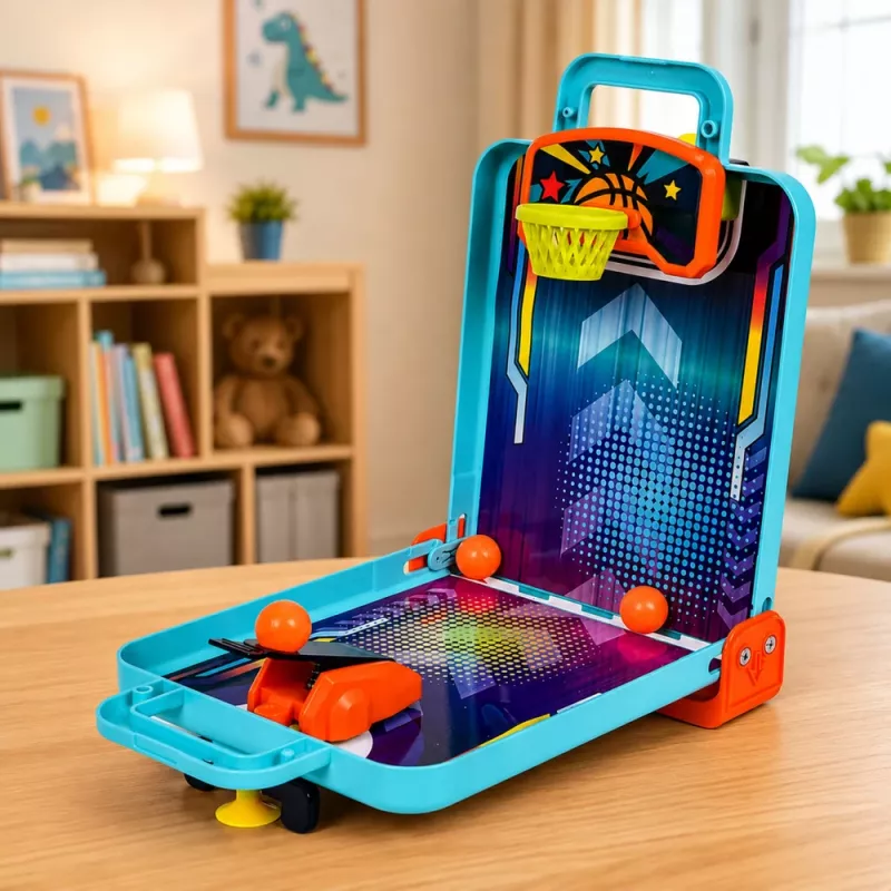 LEAN TOYS 3-in-1 miniarkaadmäng – kaasaskantav lauakorvpall, flipper ja bowling (mitmevärviline)