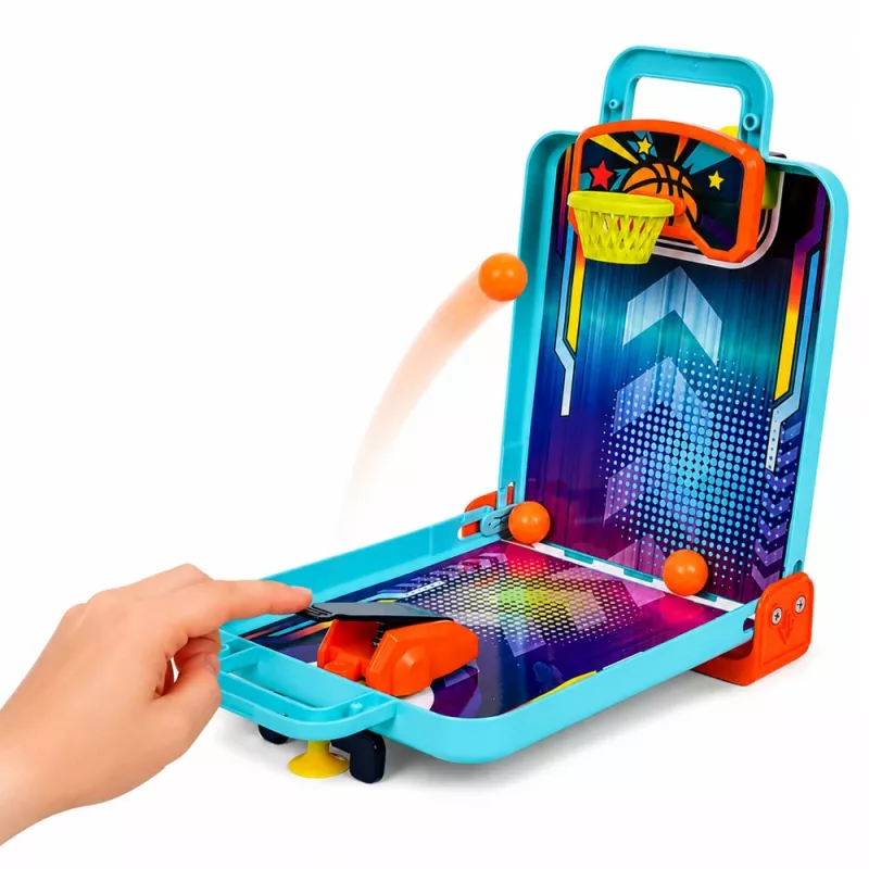 LEAN TOYS 3-in-1 miniarkaadmäng – kaasaskantav lauakorvpall, flipper ja bowling (mitmevärviline)