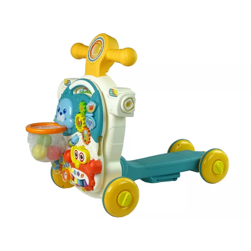 LEAN TOYS 4in1 Käru Õppelaud Tõukeratas Jalgratas Beebile Sinine