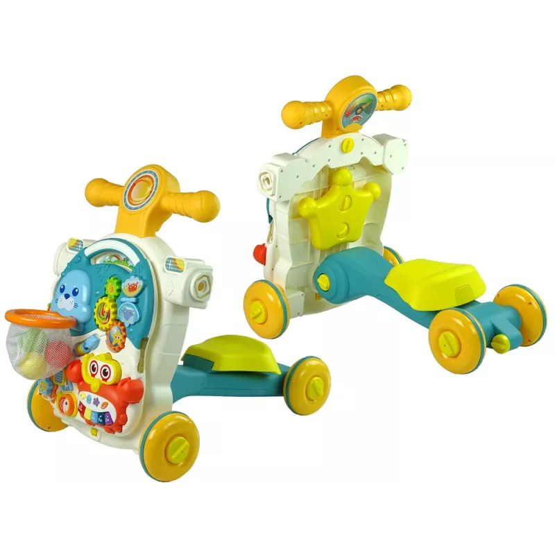 LEAN TOYS 4in1 Käru Õppelaud Tõukeratas Jalgratas Beebile Sinine