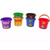 LEAN TOYS Värviliste ämbrite komplekt loomadega - püramiid