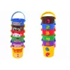 LEAN TOYS Värviliste ämbrite komplekt loomadega - püramiid