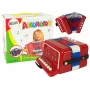 LEAN TOYS Akordion väikestele muusikutele – punane, 7 heli klahvi, diatooniline, vanusele 3+
