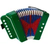 LEAN TOYS Accordion Instrument for Young Musician Green – 12-Button Acoustic Toy Accordion with Adjustable Shoulder Strap, Ages 3+