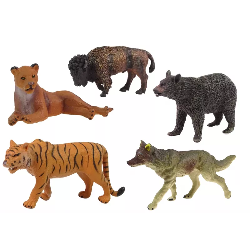 LEAN TOYS Aafrika Metsloomade Figuuride Komplekt Karu Tiiger