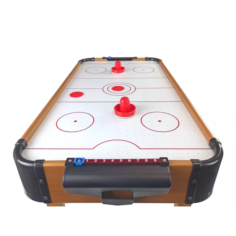 LEAN TOYS Air Hockey Handball Game Table with Foosball, 2-in-1, Electric Blower, MDF, Black