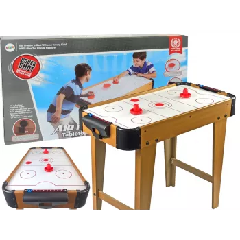 LEAN TOYS Air Hockey Handball Game Table with Foosball, 2-in-1, Electric Blower, MDF, Black