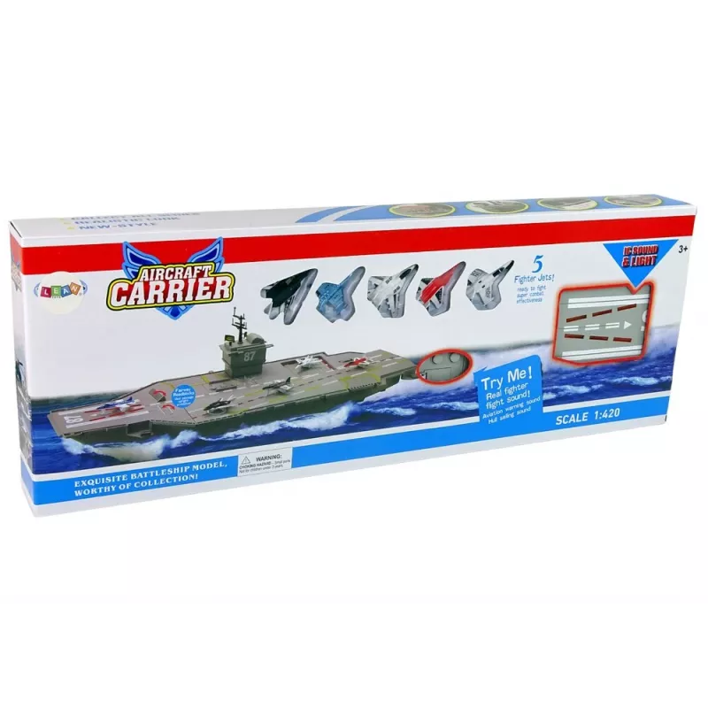 LEAN TOYS Lennukikandja hävituslennukid 5 tk heli ja valgusega