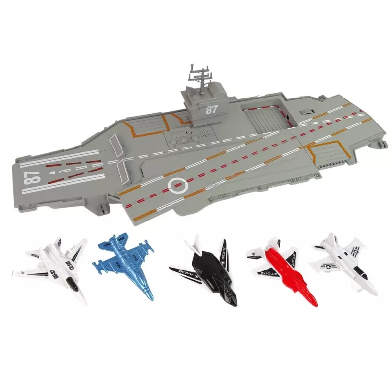 LEAN TOYS Lennukikandja hävituslennukid 5 tk heli ja valgusega