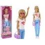 LEAN TOYS Anlily laste nukk pikkade blondide juuste, käekoti, prillide ja valge pluusiga
