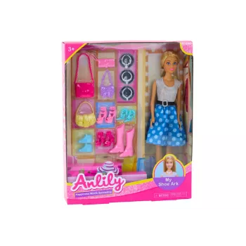 LEAN TOYS Anlily nukukomplekt riiete, aksessuaaride ja lisadega